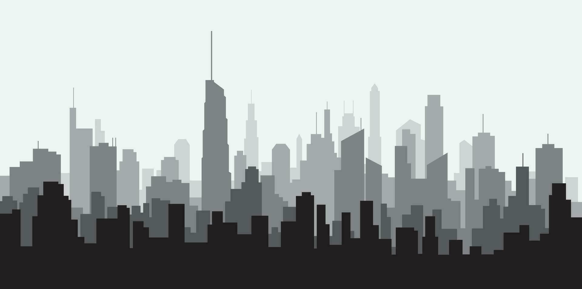 Modern City Skyline on white background. vector
