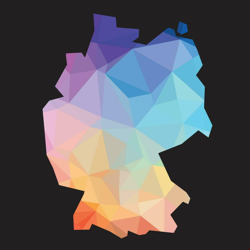 Colorful abstract vector low polygonal of Germany map.
