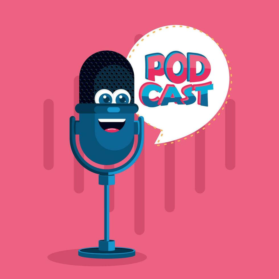 linda podcast modelo vector