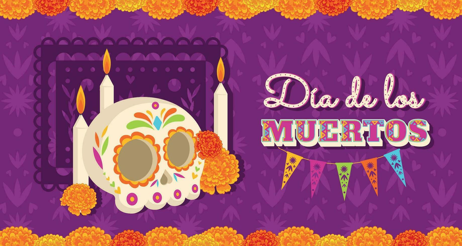 Cute dia de los muertos poster Vector