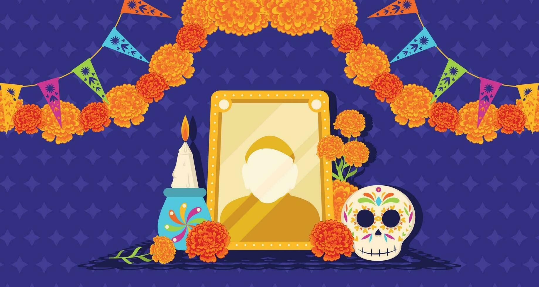 Cute dia de los muertos poster Vector