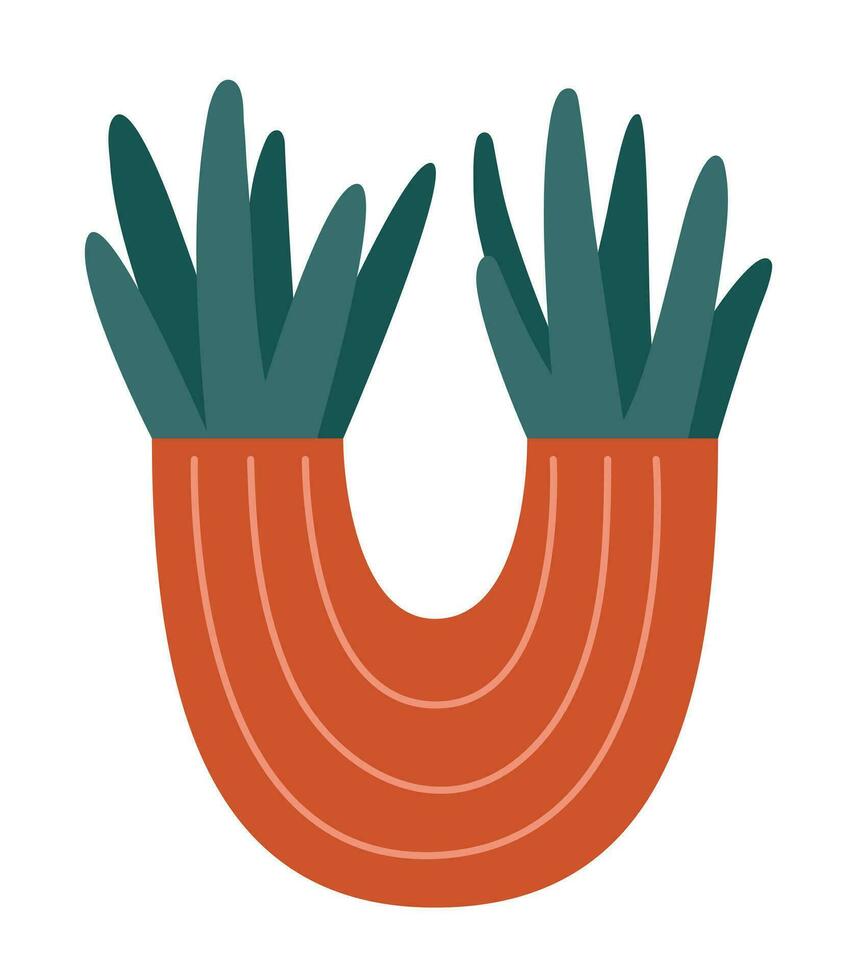 Aloe plant in ceramic pot vector illustration. Succulent plant in vase vector