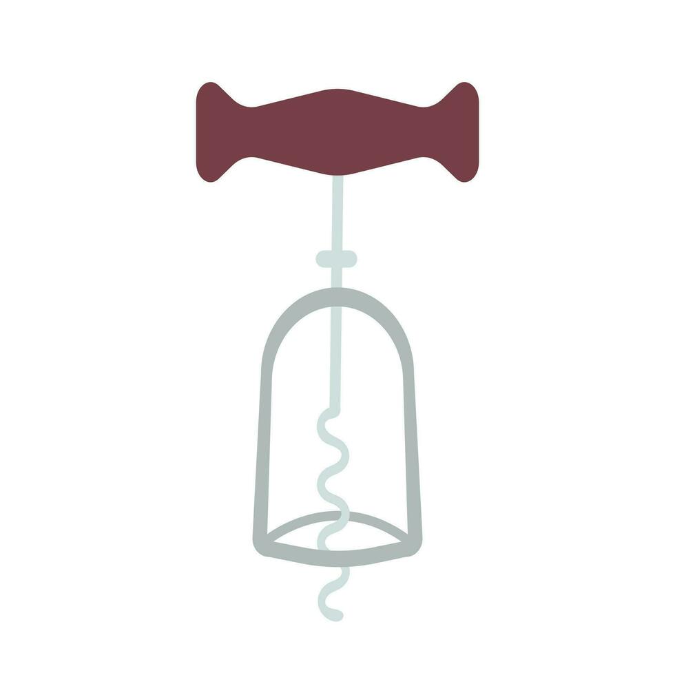 Flat corkscrew vector illustration