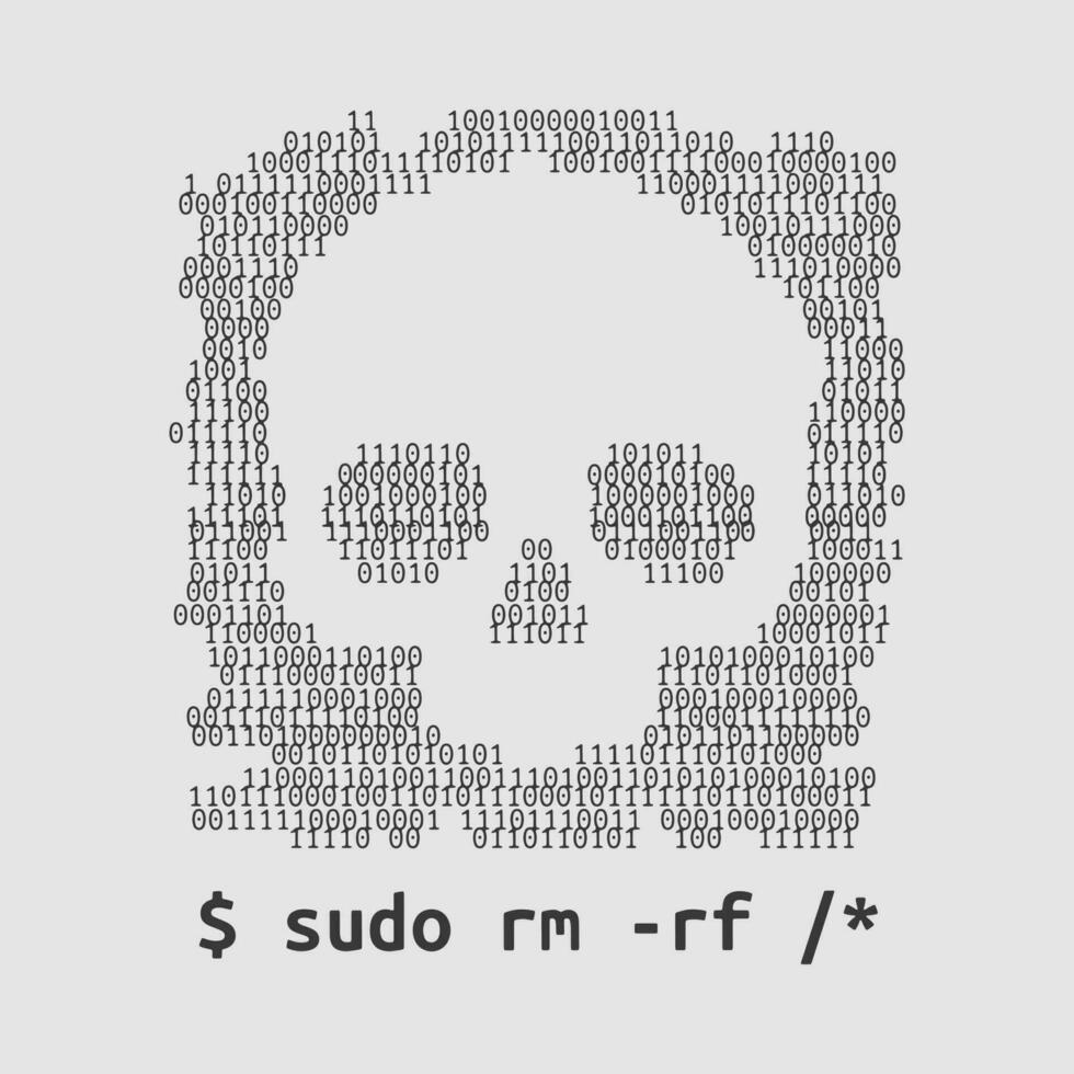 linux mando vector ilustración poder de sudo rm -rf