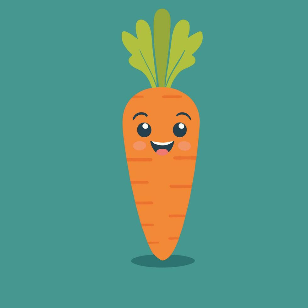 Cute carrot cartoon drawing vector