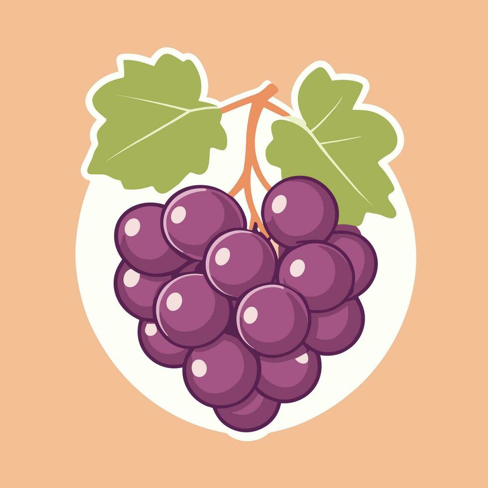 Purple grape cartoon clipart vector illustration