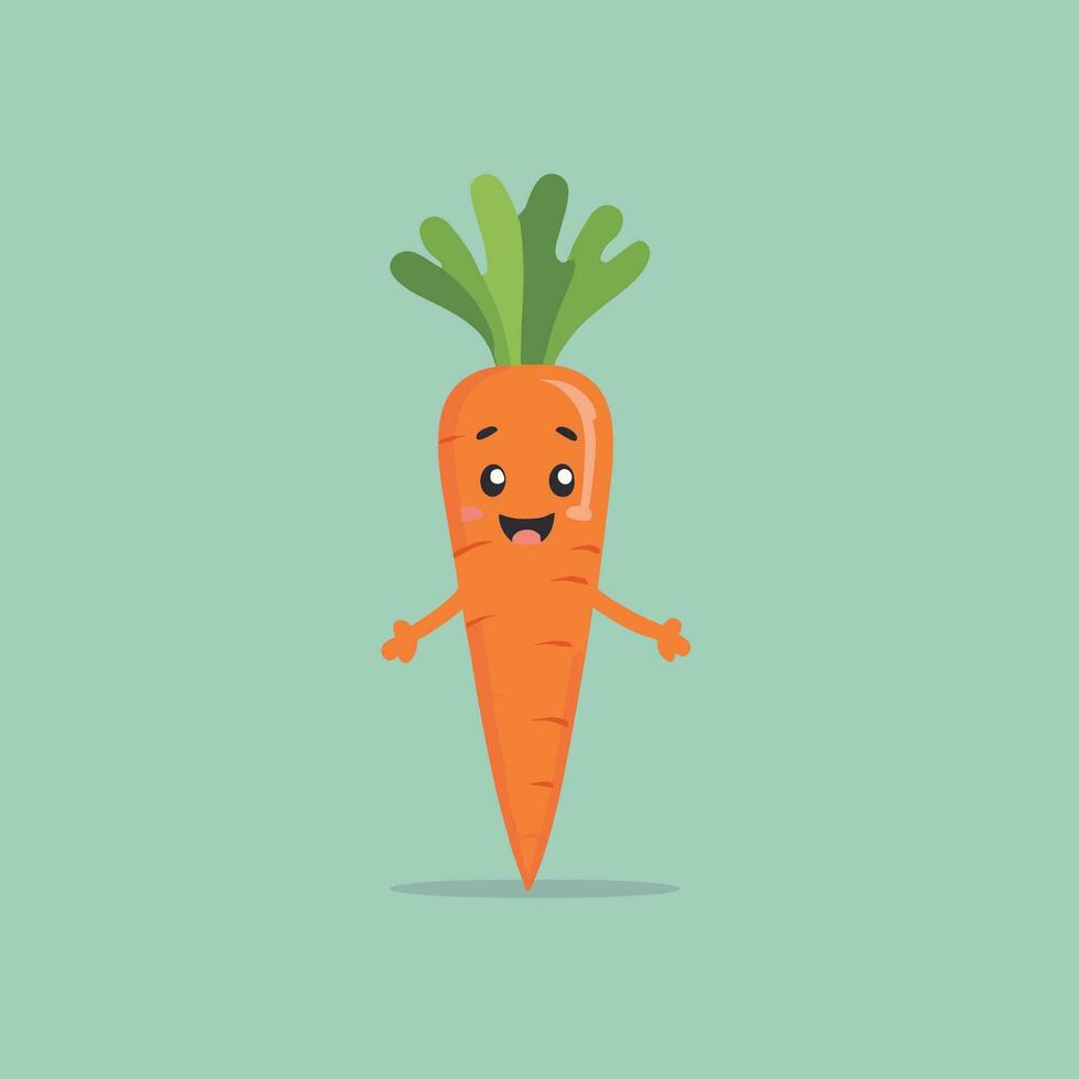 Cute carrot cartoon drawing vector