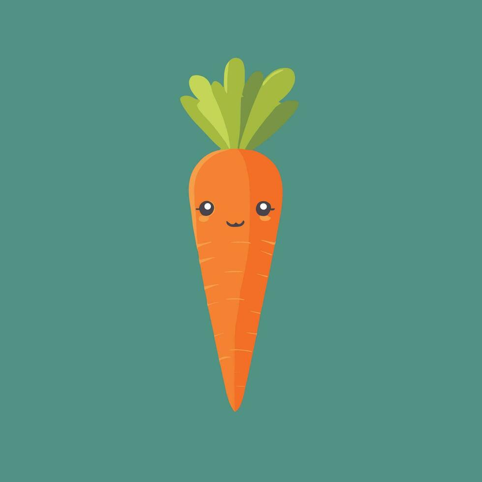 Cute carrot cartoon drawing vector