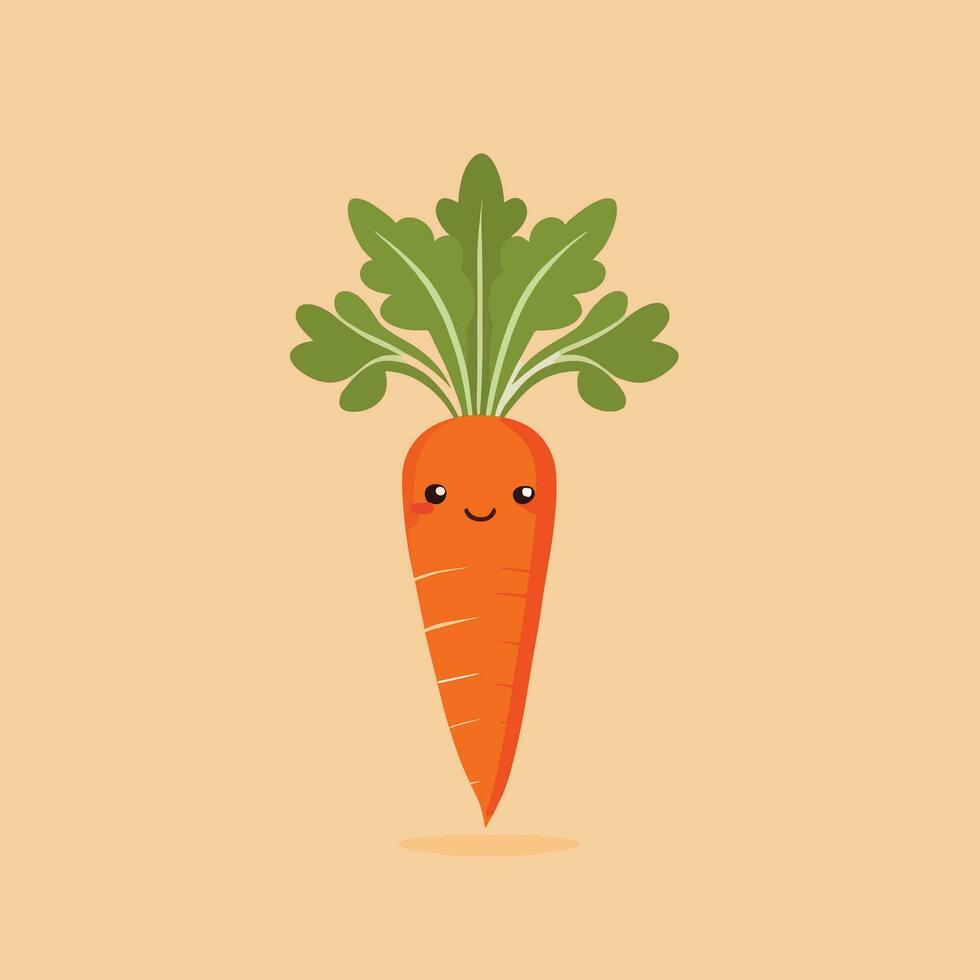 Cute carrot cartoon drawing vector