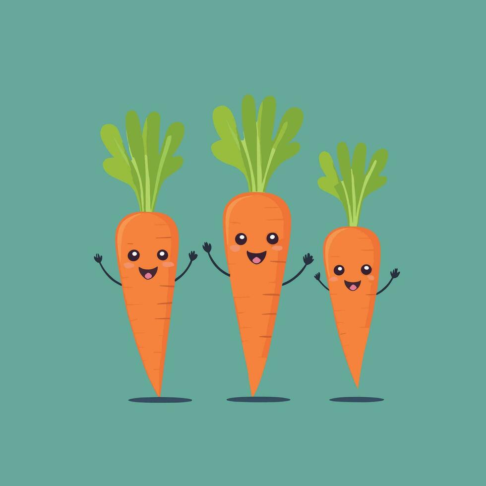 Cute carrot cartoon drawing vector