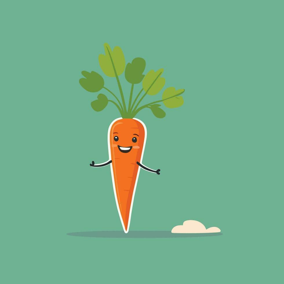 Cute carrot cartoon drawing vector