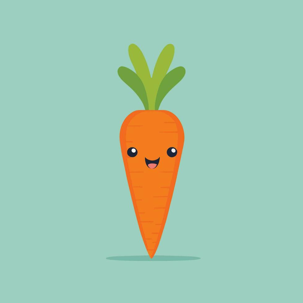 Cute carrot cartoon drawing vector