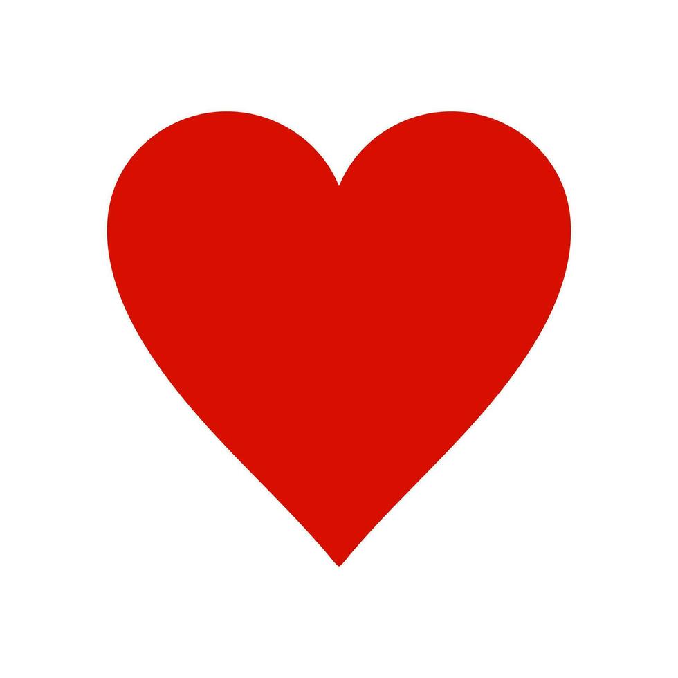 Red heart flat vector icon