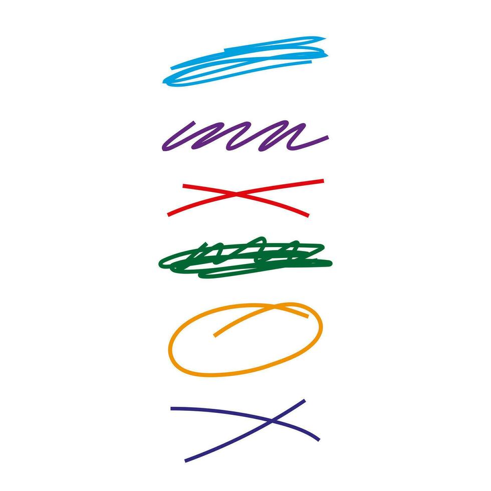 Set of vector highlight coloured brushes