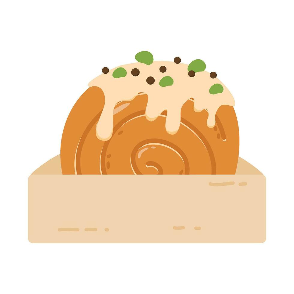 Cromboloni is a Croissant Bomboloni bread cake vector
