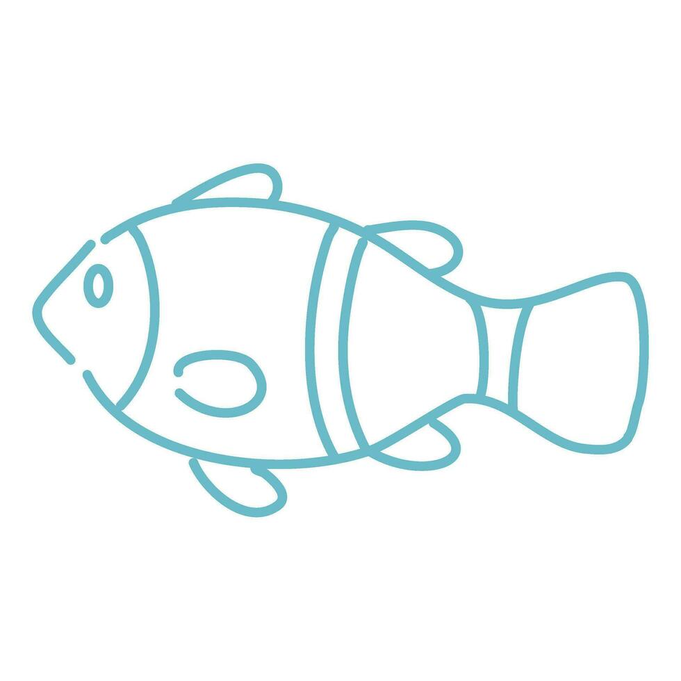 fish for a toddlers coloring book illustration vector