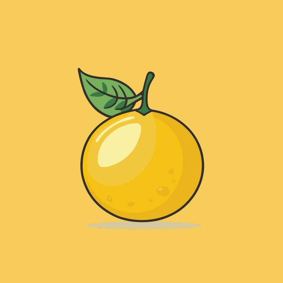 Lemon flat cartoon illustration vector