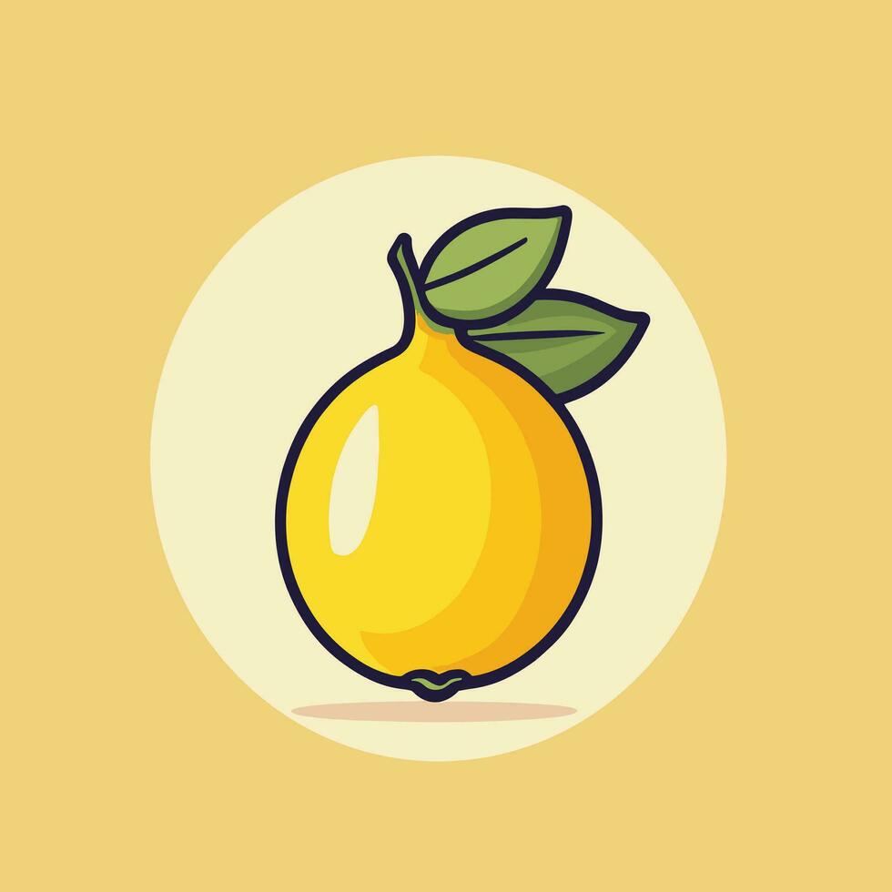 Lemon flat cartoon illustration vector