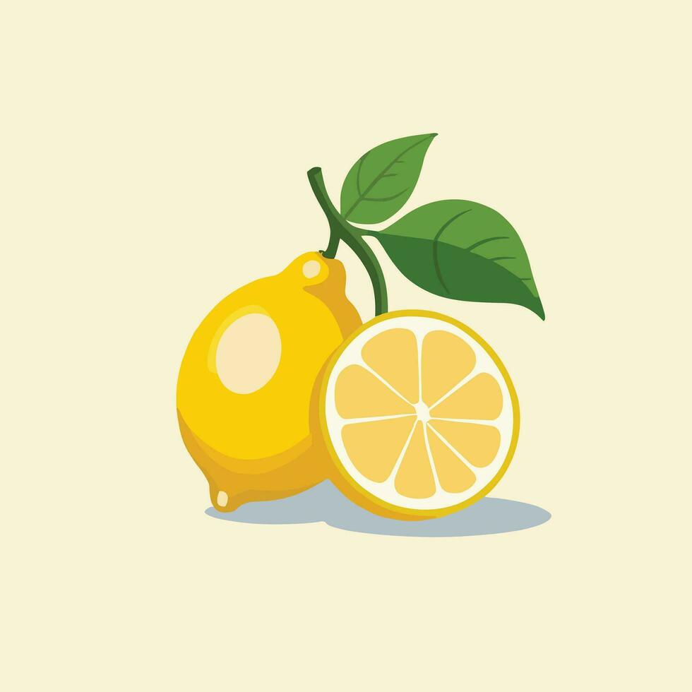 Lemon flat cartoon illustration vector