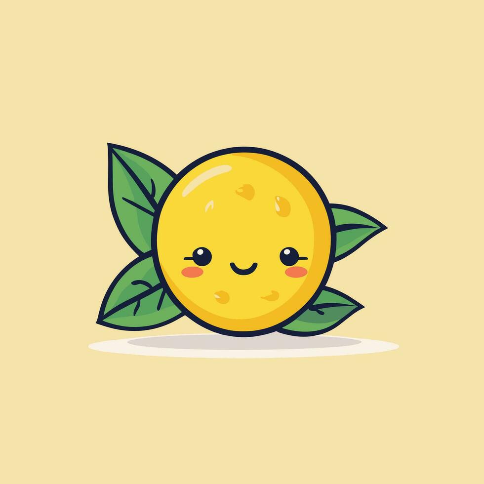 Lemon flat cartoon illustration vector