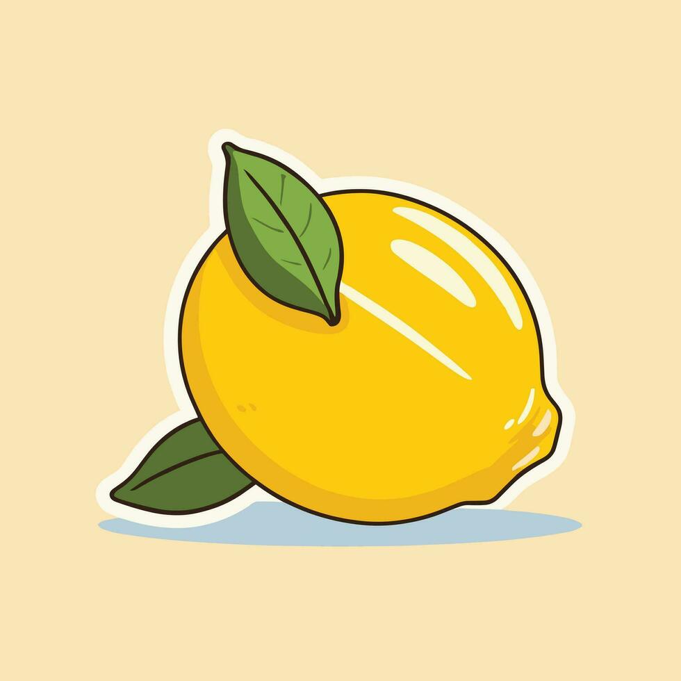 Lemon flat cartoon illustration vector