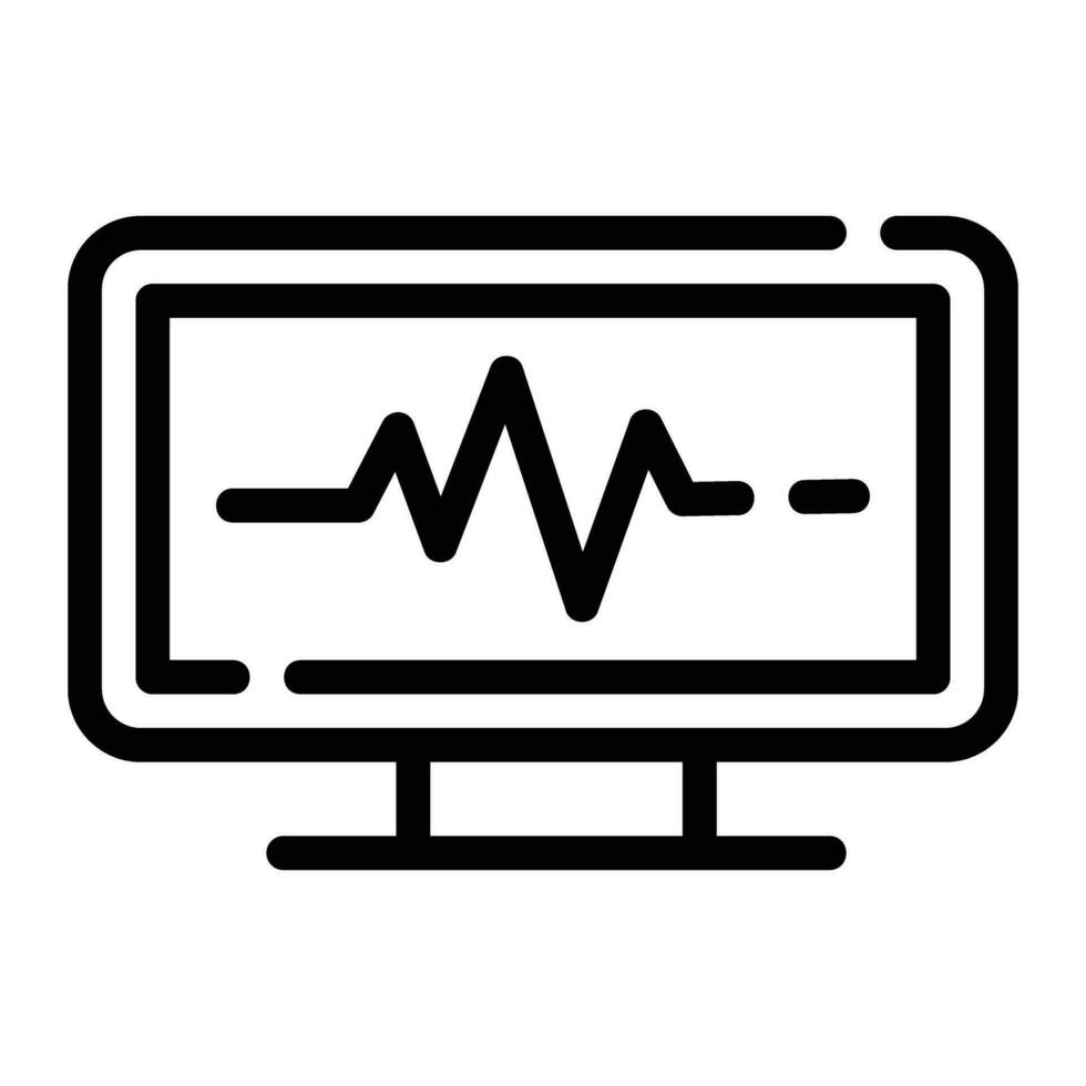 cardiograma línea icono antecedentes blanco vector