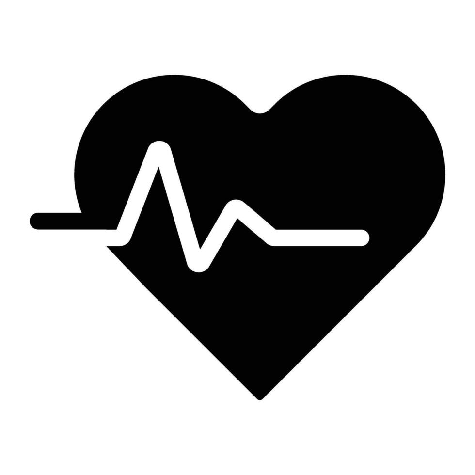 heart beat Glyph Icon Background White vector