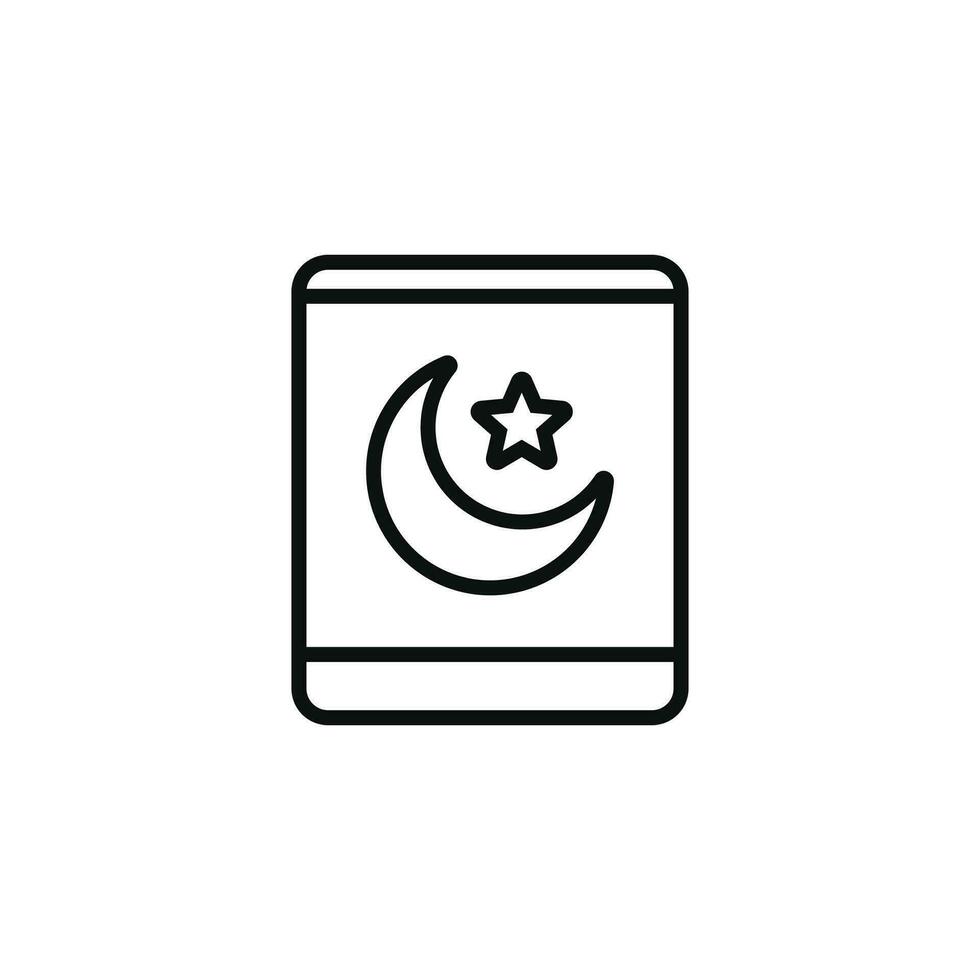 musulmán solicitud línea icono aislado en blanco antecedentes. musulmán aplicación vector