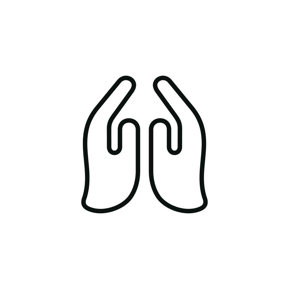 Muslim praying line icon isolated on white background vector