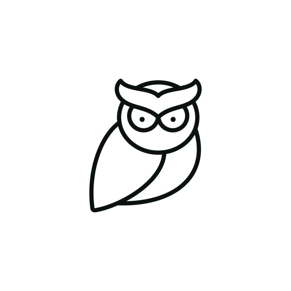 Owl knowledge line icon isolated on white background vector