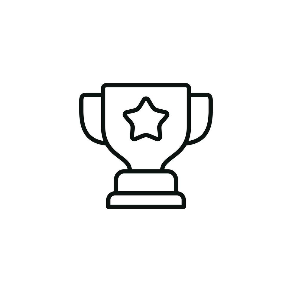 Trophy line icon isolated on white background vector