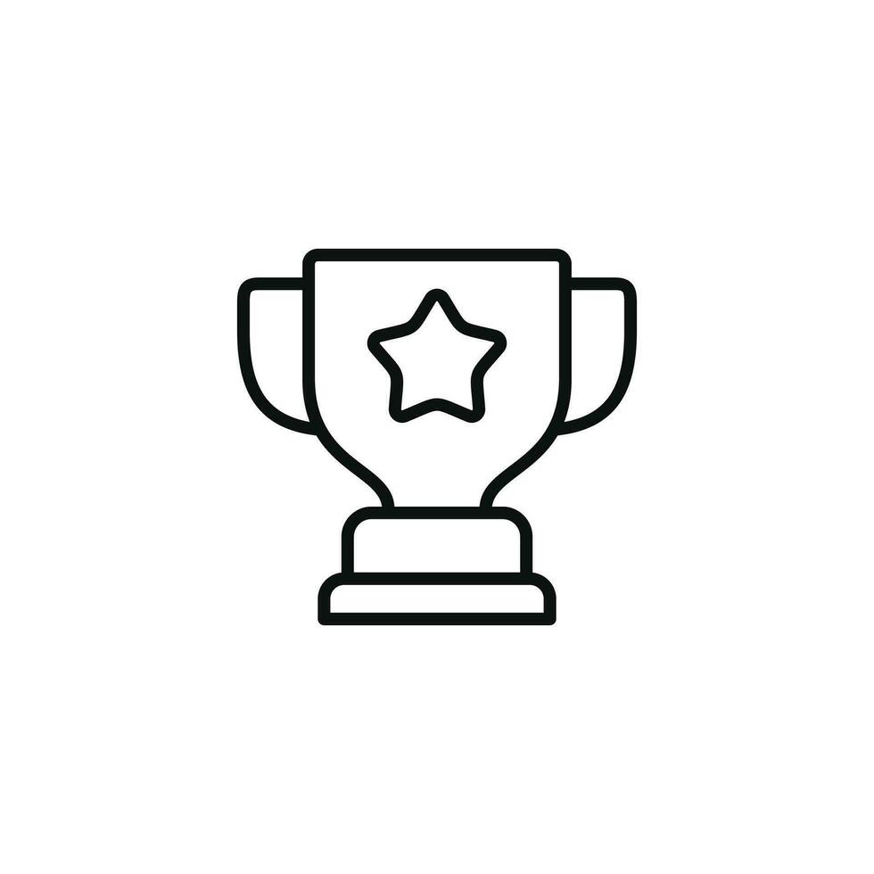 icono de línea de trofeo aislado sobre fondo blanco vector