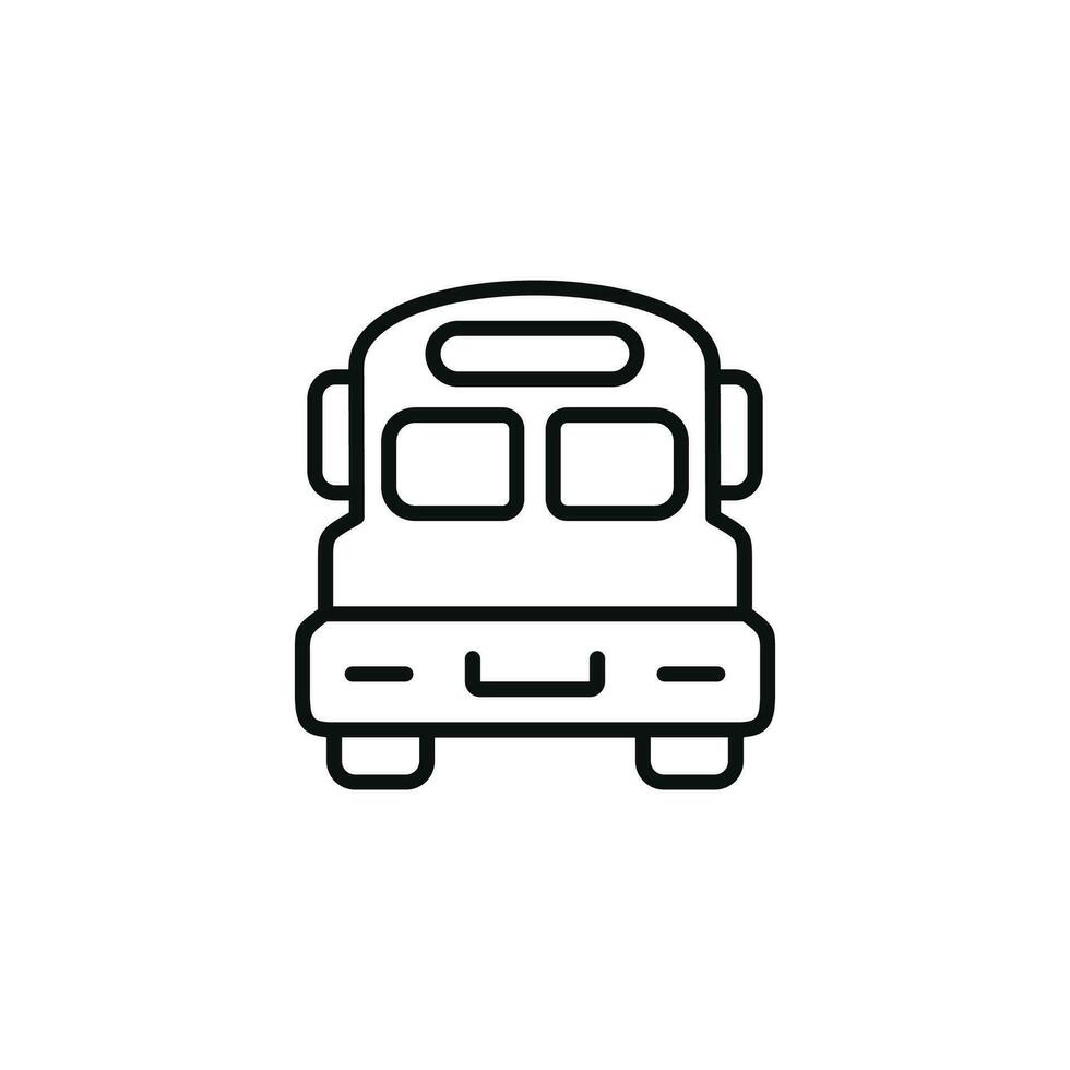 colegio autobús línea icono aislado en blanco antecedentes vector