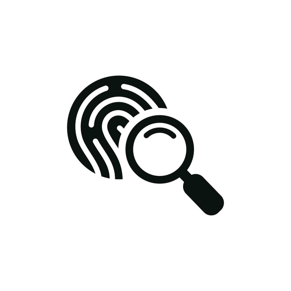 Finger print investigation icon isolated on white background vector