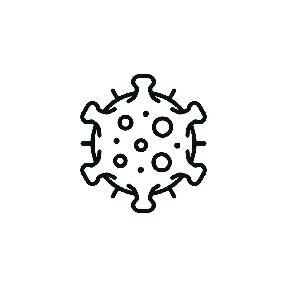 Virus line icon isolated on white background vector