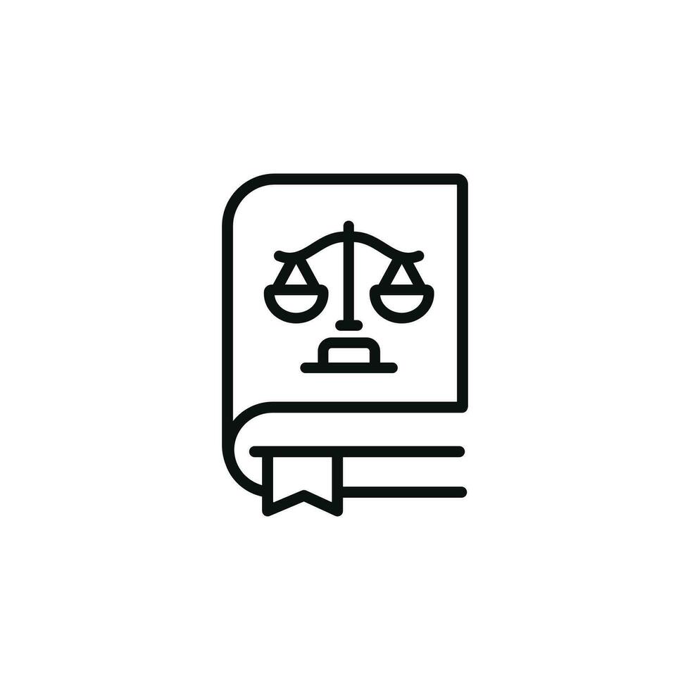 Law book line icon isolated on white background vector