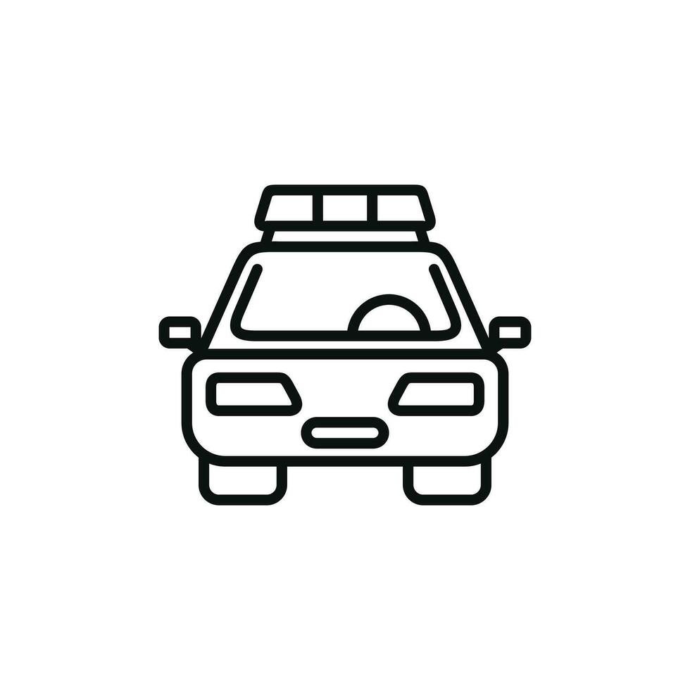 Police car line icon isolated on white background vector