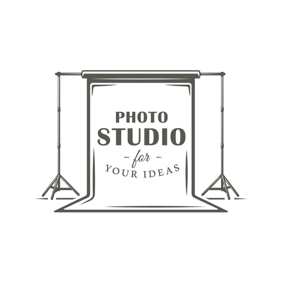 Photo studio label isolated on white background vector