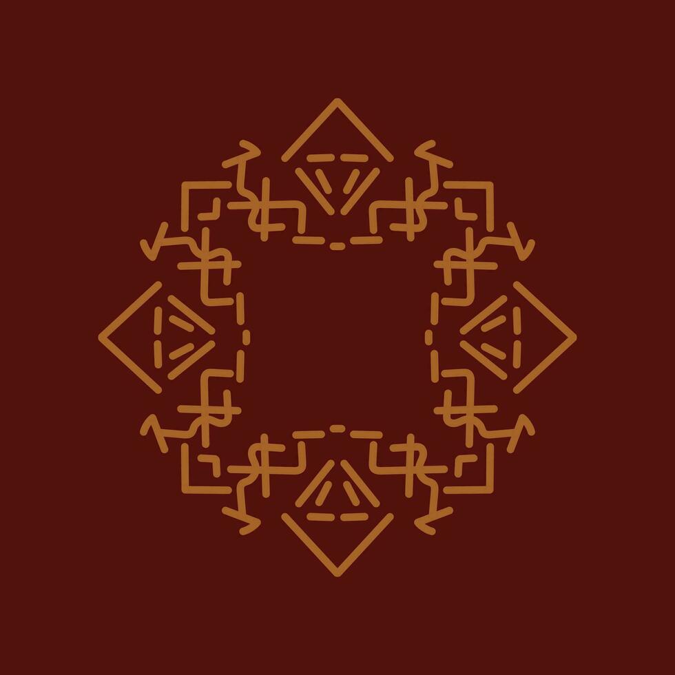 Baroque Design Element or Ornament with gold color on red background vector