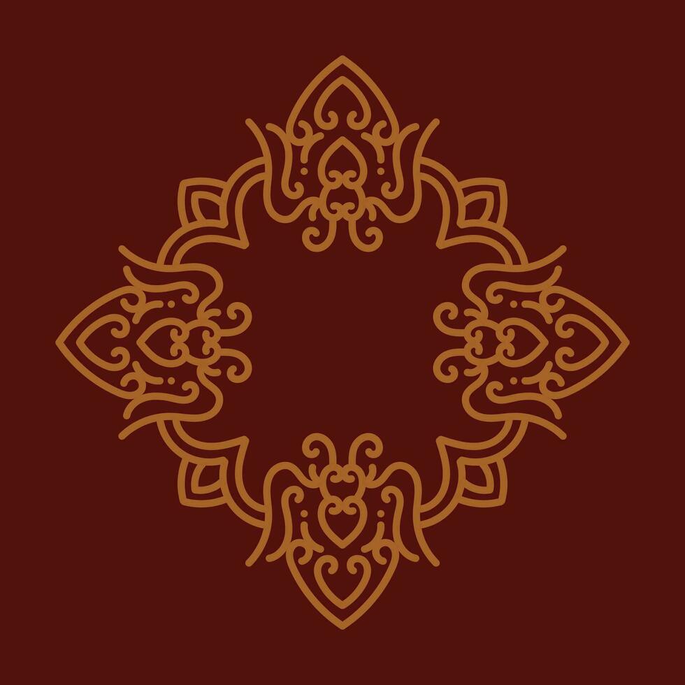 Baroque Design Element or Ornament with gold color on red background vector
