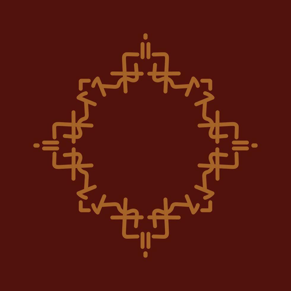Baroque Design Element or Ornament with gold color on red background vector