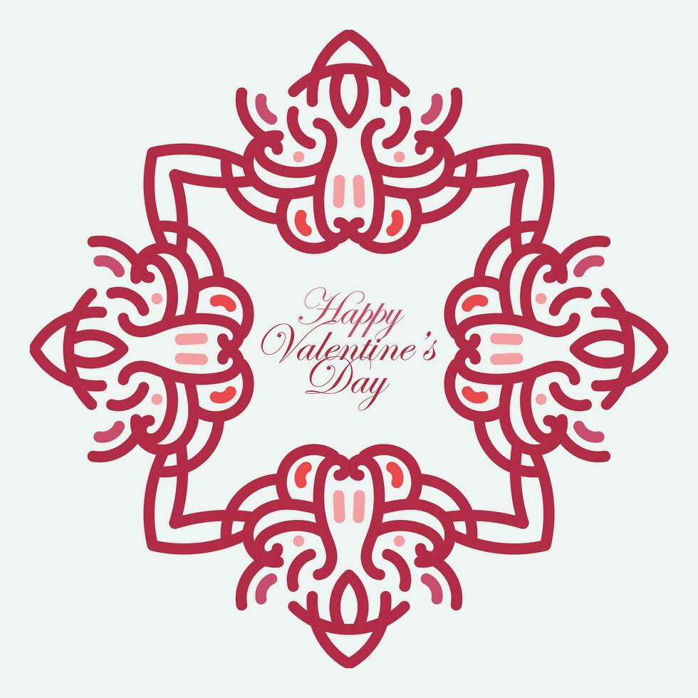Valentines day background with heart pattern and typography of happy valentines day text . Vector illustration. Wallpaper, flyers, invitation, posters, brochure, banners.
