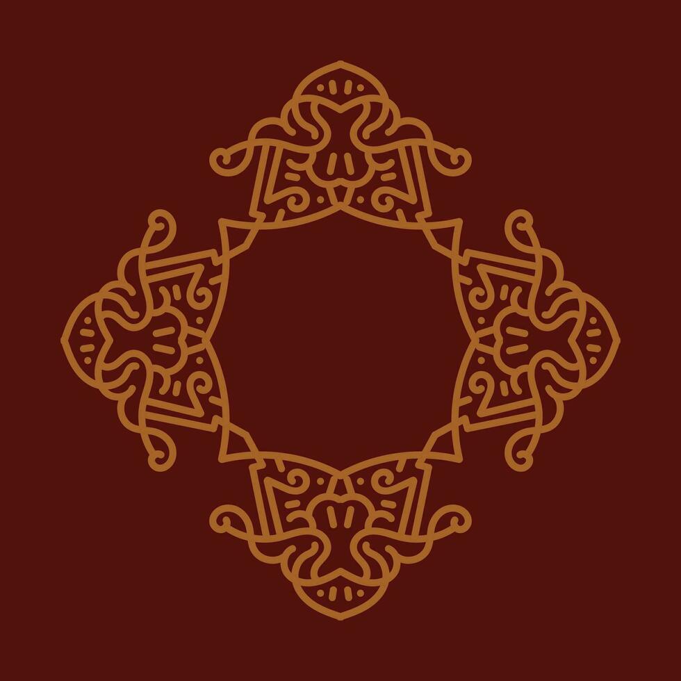 Baroque Design Element or Ornament with gold color on red background vector