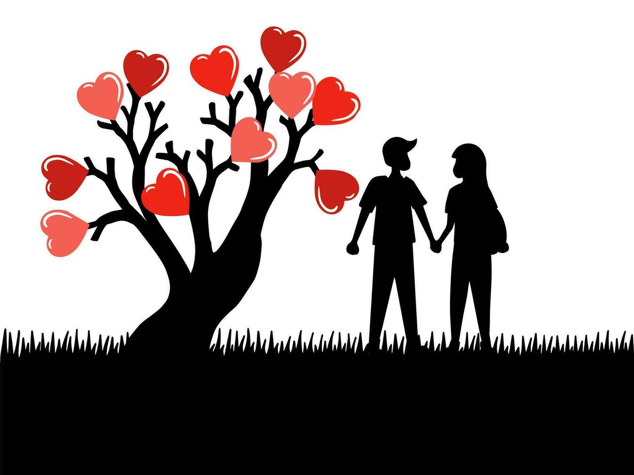 Valentines Day Couple Background Illustration vector