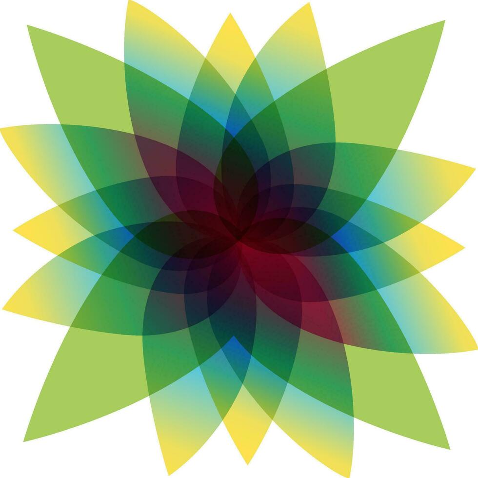 Colorful gradient yellow green and red flower. For a sensation of spring freshness and romantic aroma vector