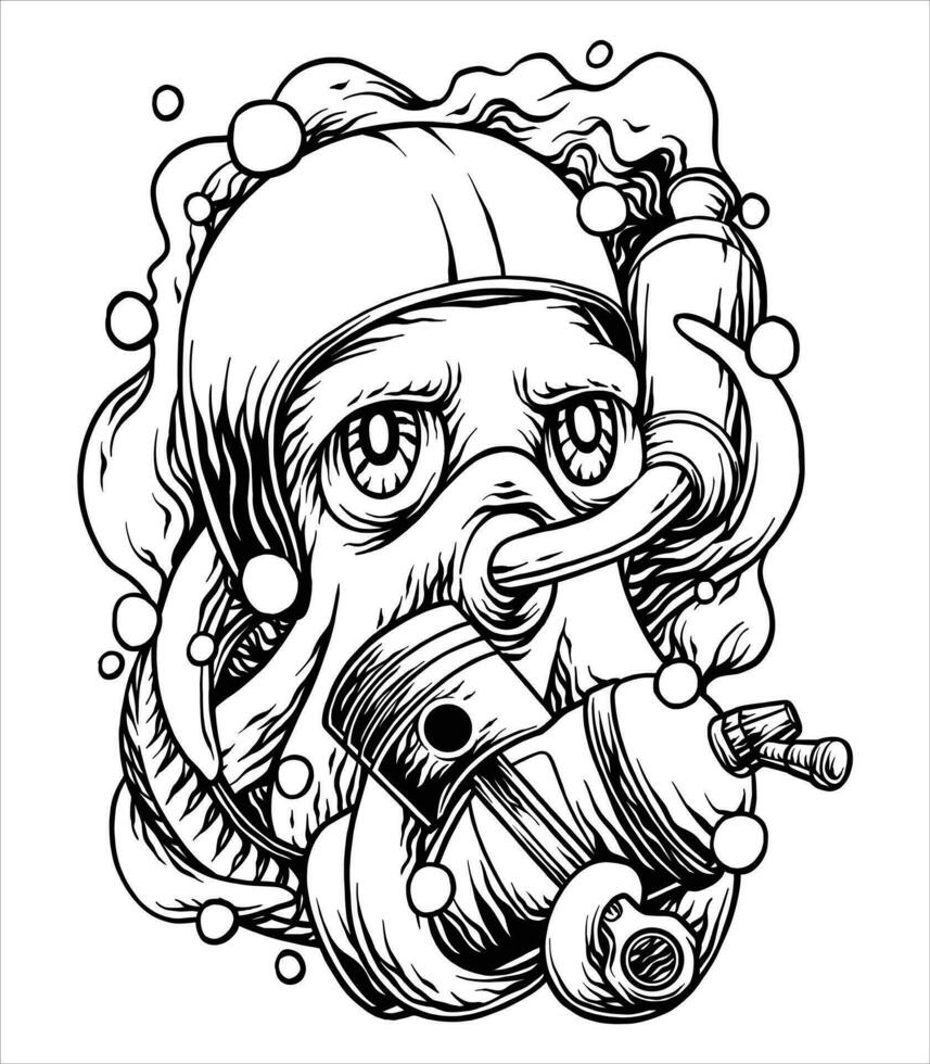 Octopus Motor Club illustration vector