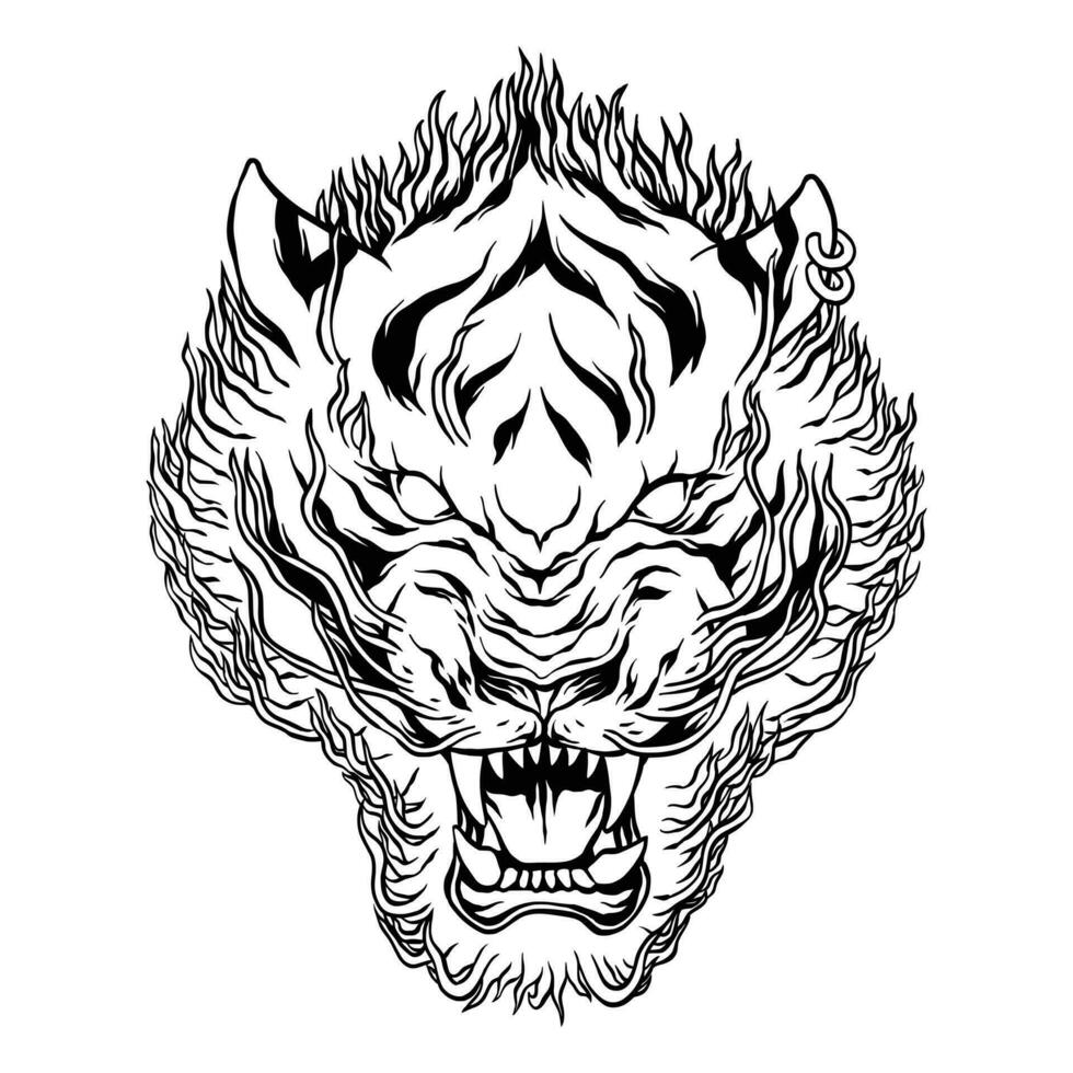 Ilustración de cabeza de tigre vector