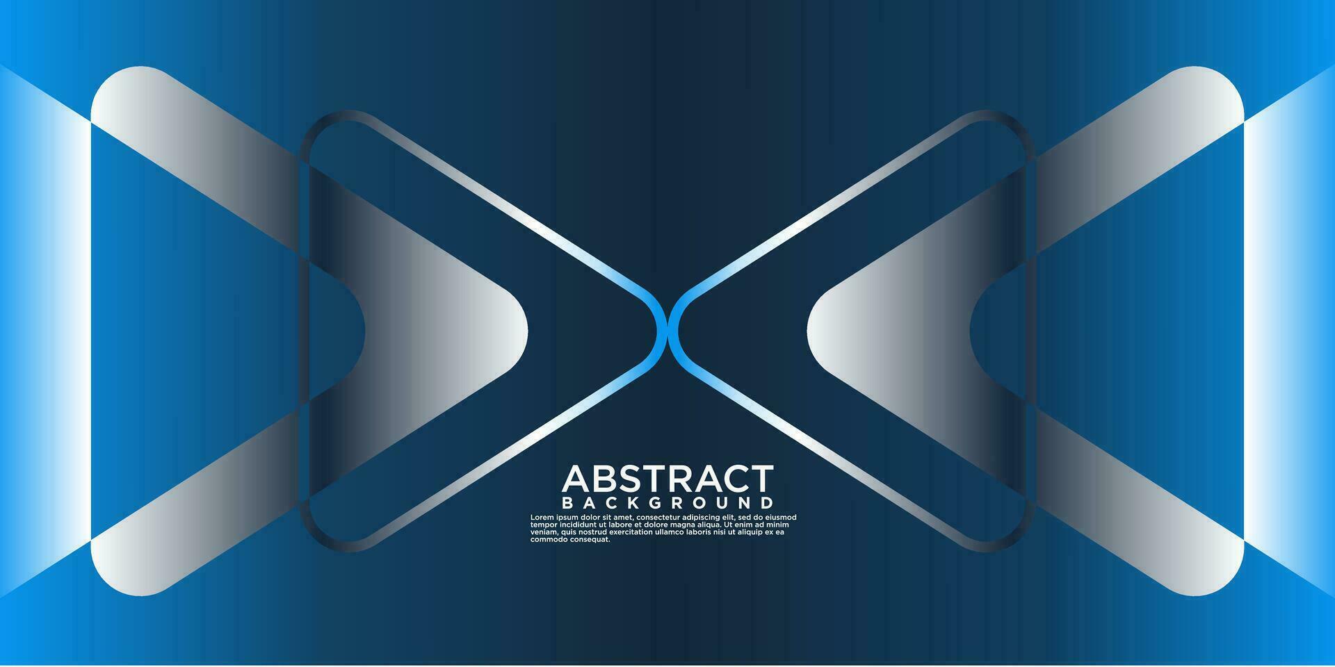 Geometric blue abstract background with arrow metal lines, overlapping layers on dark space with light effect decoration. Modern graphic design template element for poster, flyer, brochure or banner vector