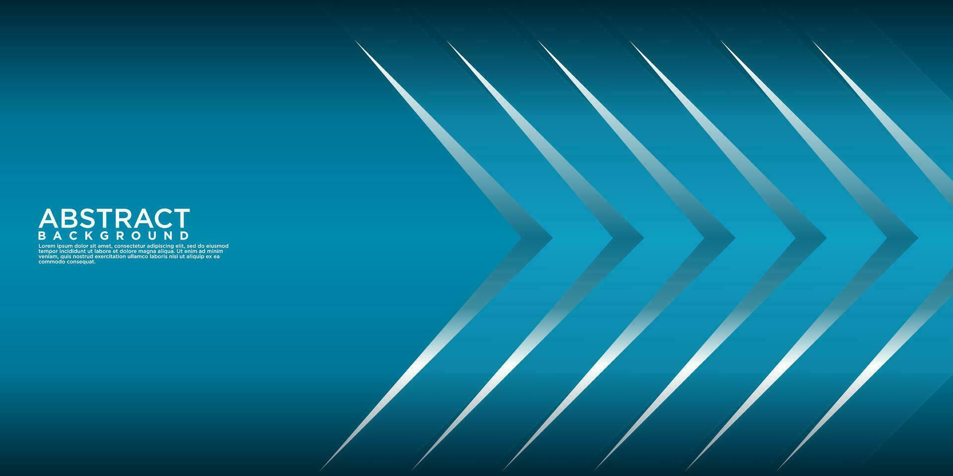 Geometric blue abstract background with arrow metal lines, overlapping layers on dark space with light effect decoration. Modern graphic design template element for poster, flyer, brochure or banner vector