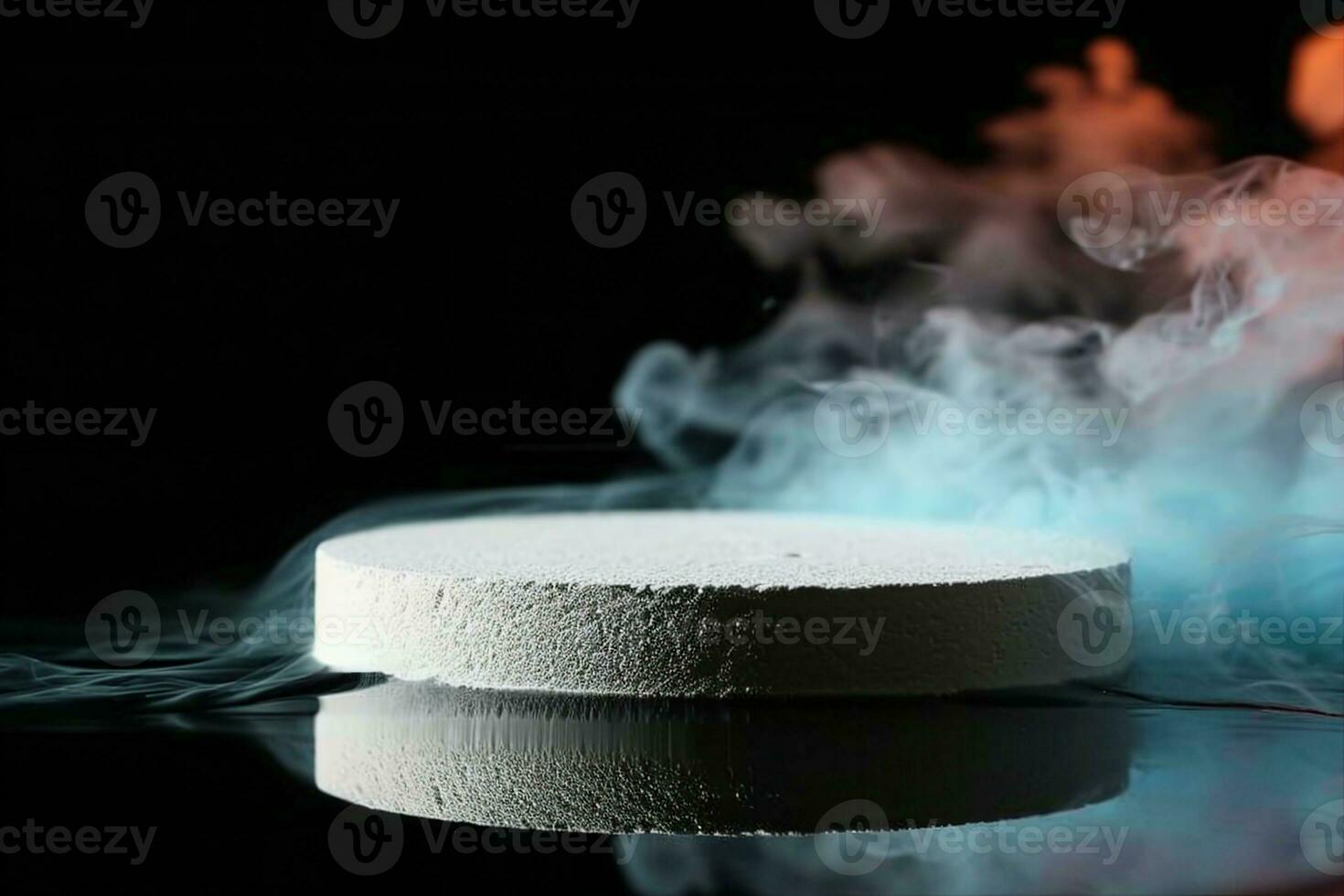 AI generated Product backdrop, cinematic smoke realistic design. generative ai. photo